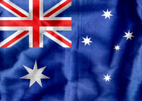 Vibrant detailed texture of the Australian flag with stars and Union Jack.